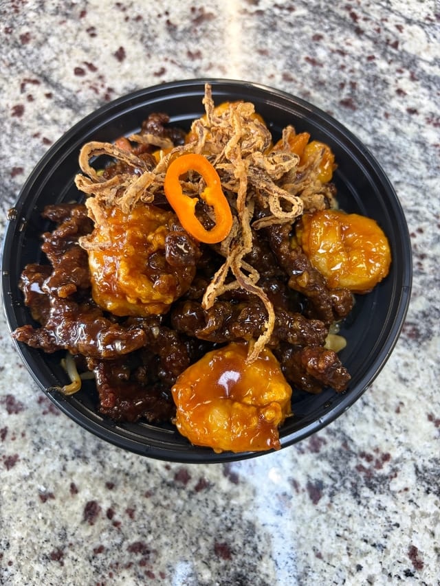 Beef & Shrimp.